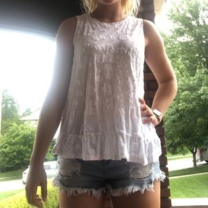 Michael Kors White floral tank